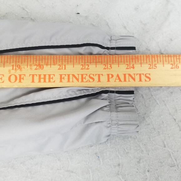 Nike Windbreaker Jacket Mens Large Gray Full Zip Mesh Lined Black Piping Swoosh - Picture 12 of 16